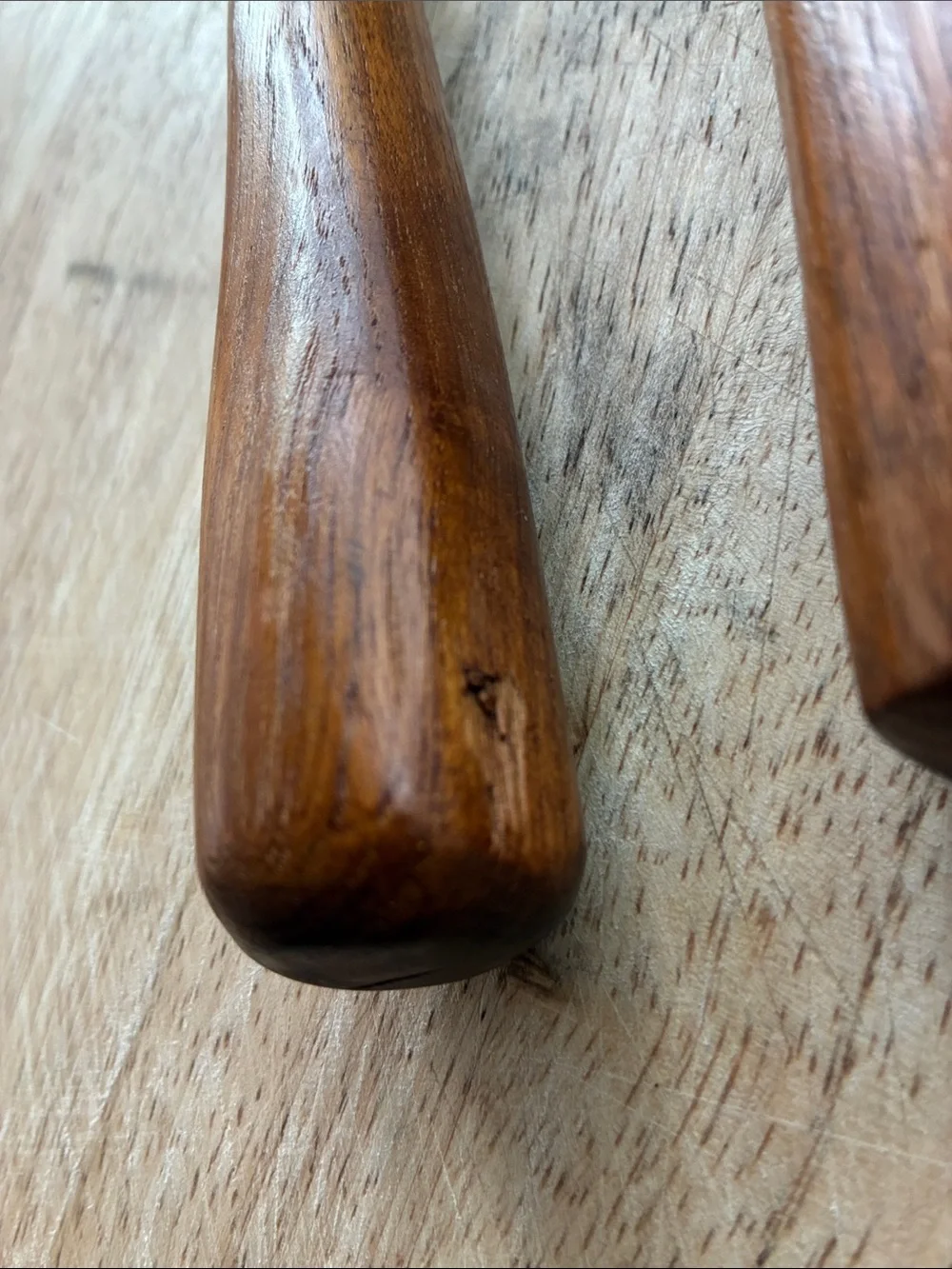 Teak Fat Bottom Wooden Salad Serving Spork Set Super Heavy Substantial Danish
